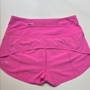 Lululemon Sonic Pink High Rise Speed Shorts 2.5 inseam size 4